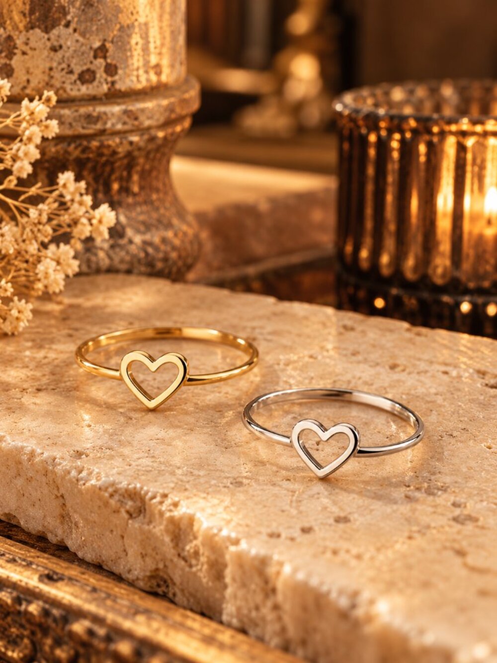 Dainty Heart Ring Love